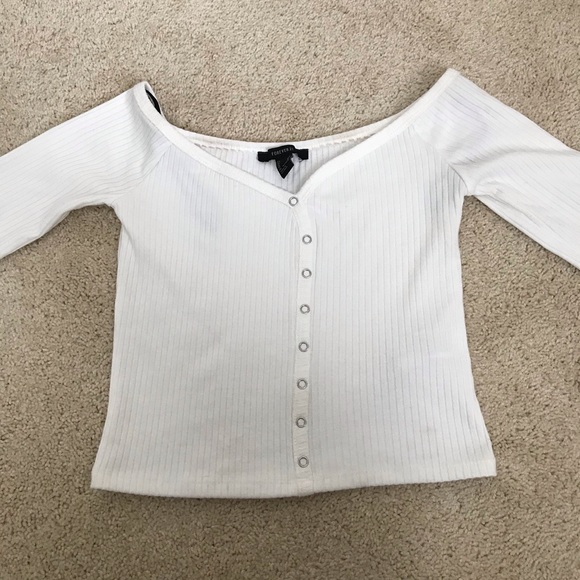 Ribbed White Long Sleeve - Picture 3 of 5